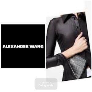 ‼️🤩WOW Alexander Wang crystal-embellished split-cuff BEAUTIFUL STUNNING top‼️